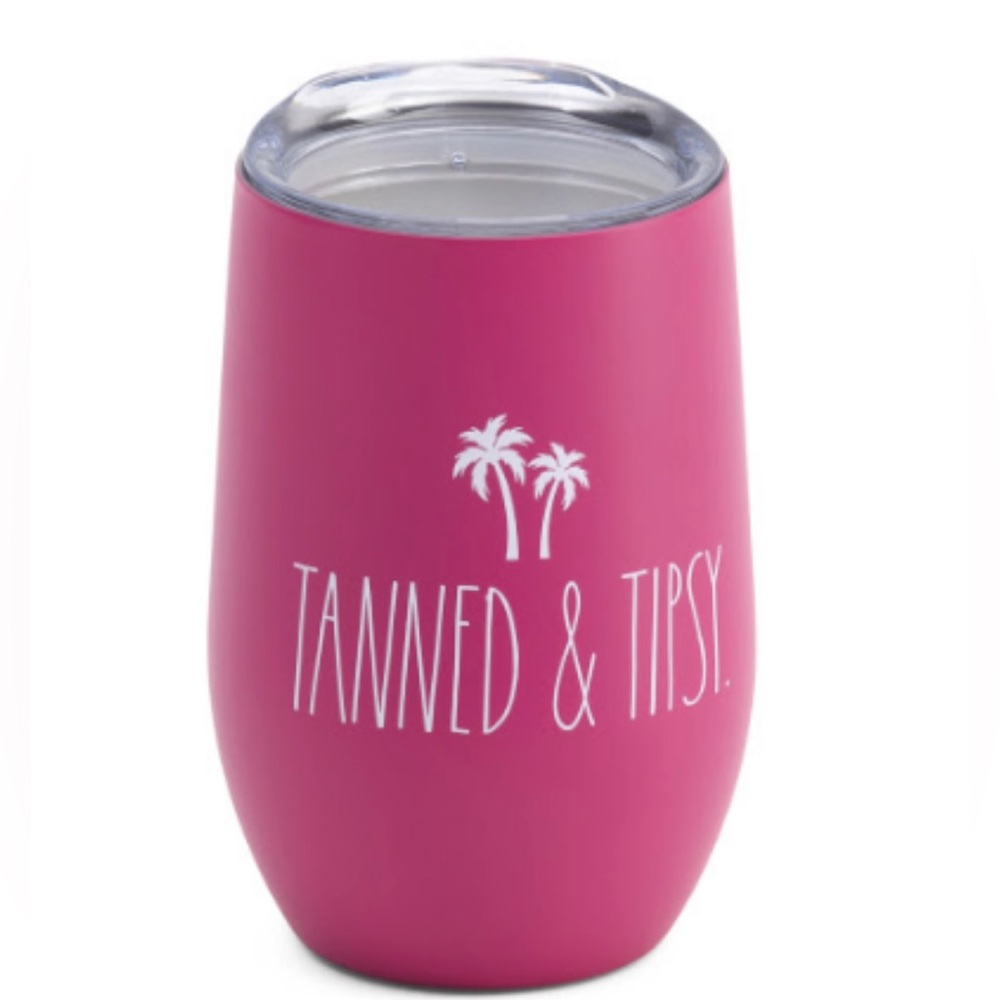Rae Dunn Tanned and Tipsy stemless wine